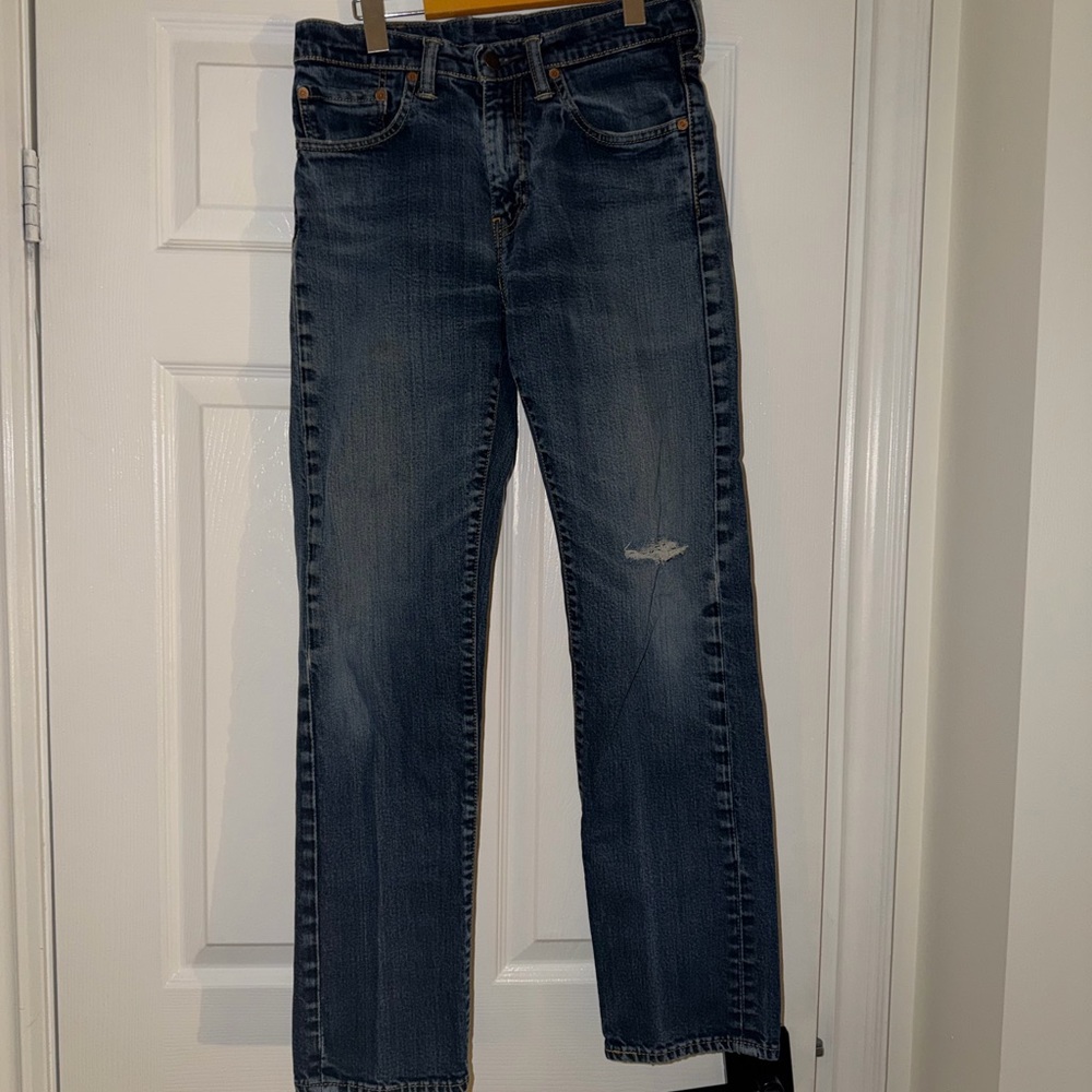 Men's Levi’s 505 Blue Jeans - Picture 2 of 3